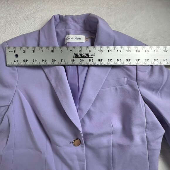 Calvin Klein Womens Lavender Two-Button Blazer Jacket Size 6 Office Wear Lined - Picture 5 of 7